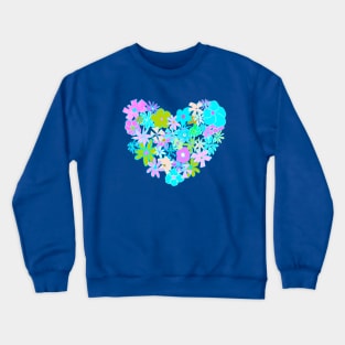 Vintage flower power heart design Crewneck Sweatshirt